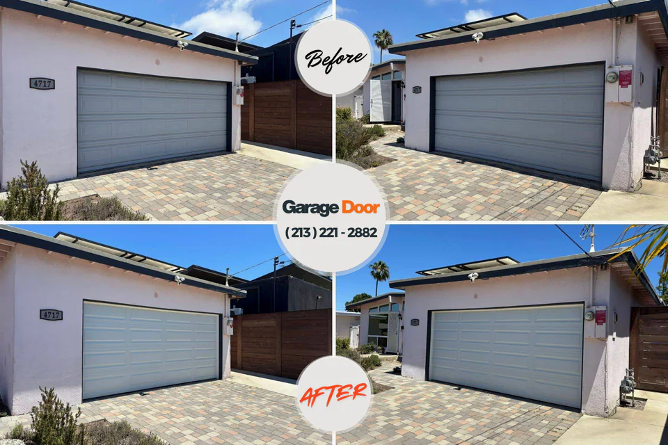 Before and after: garage door repair Knob Noster, MO